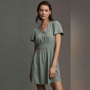 Cloth and Stone anthropology short dress olive green size Large women